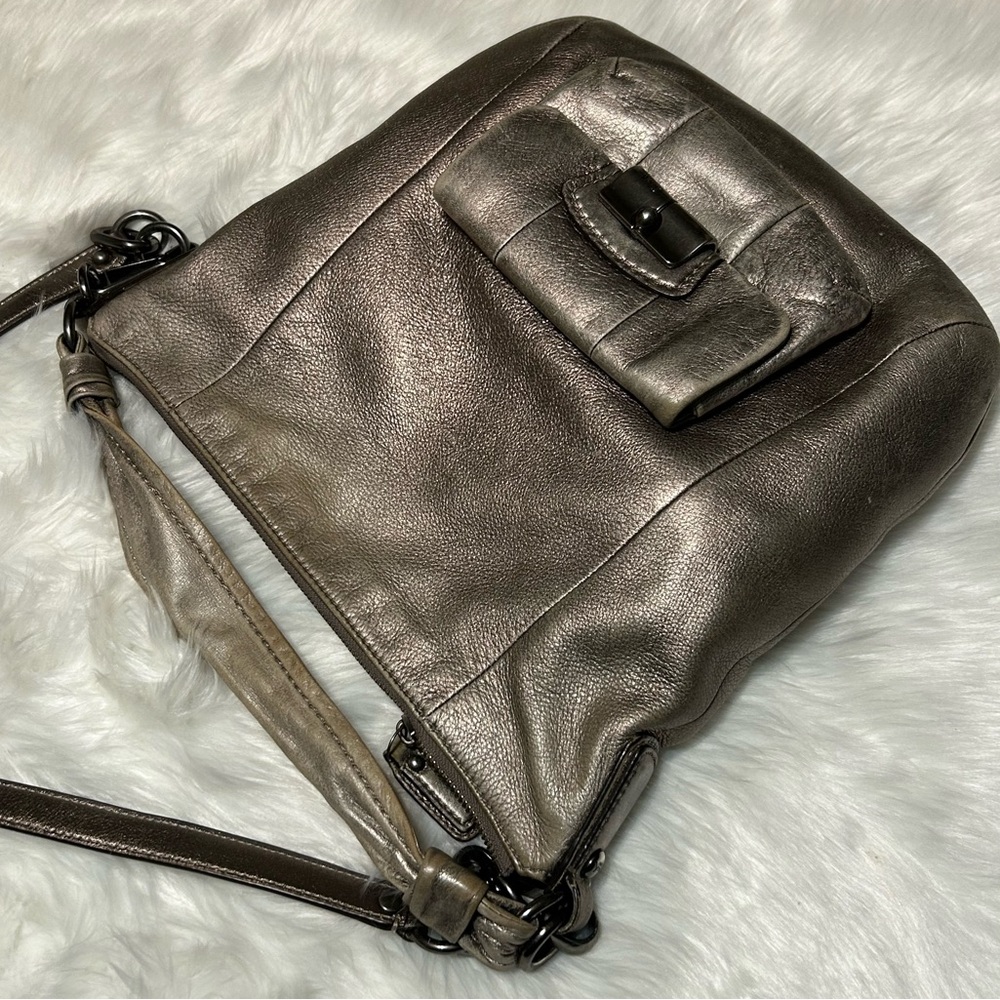Coach Kristin Leather Hobo Bronze Shoulder Bag